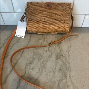 Lusaka natural tao bag with leather details